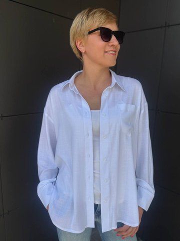 Сорочка біла оверсайз Casual White sh.8.03.1 фото